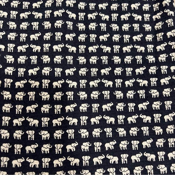 Crewcuts Girls Dress 8 Blue Navy White Elephant Print Cotton Smocked Neck - Picture 3 of 8